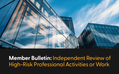 Independent Review of High-Risk Professional Activities or Work