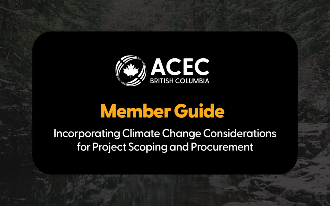 Member Guide: Incorporating Climate Change Considerations for Project Scoping and Procurement